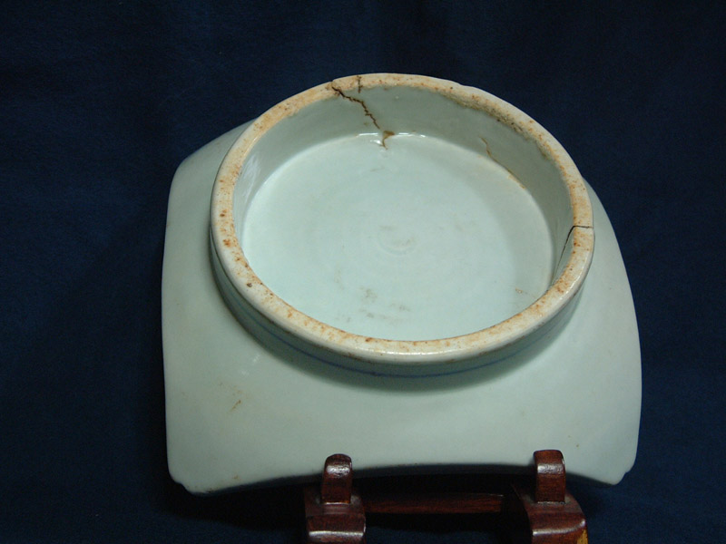 李朝 古玩 古染付 染付 中皿 菓子皿 茶道具 蔵出し 2客 李朝 古玩 古