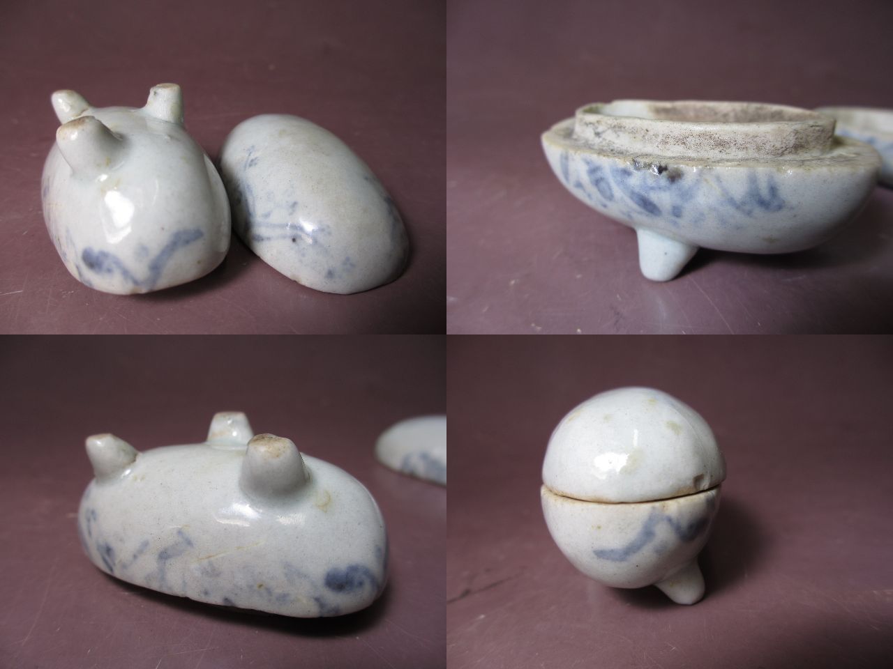 1225 古伊万里 亥 香合 未使用 1225 古伊万里 亥 香合 未使用 1225 古