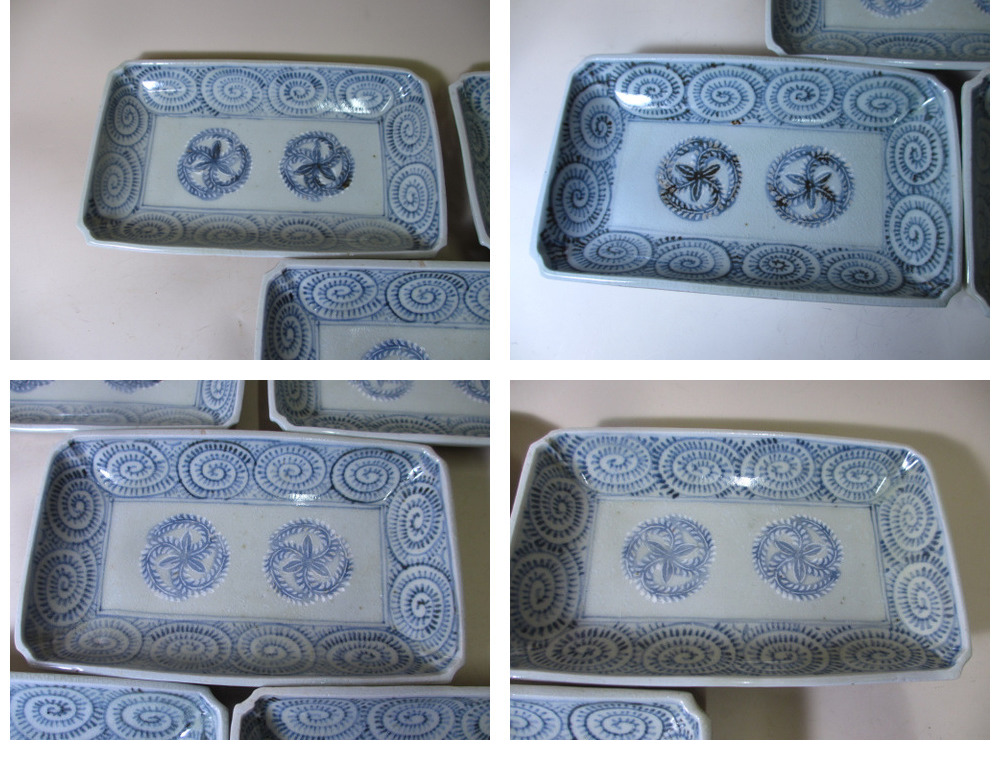 ギャラリー辰巳 - 切込焼 長角皿5枚 | 古美術品専門サイト fufufufu.com