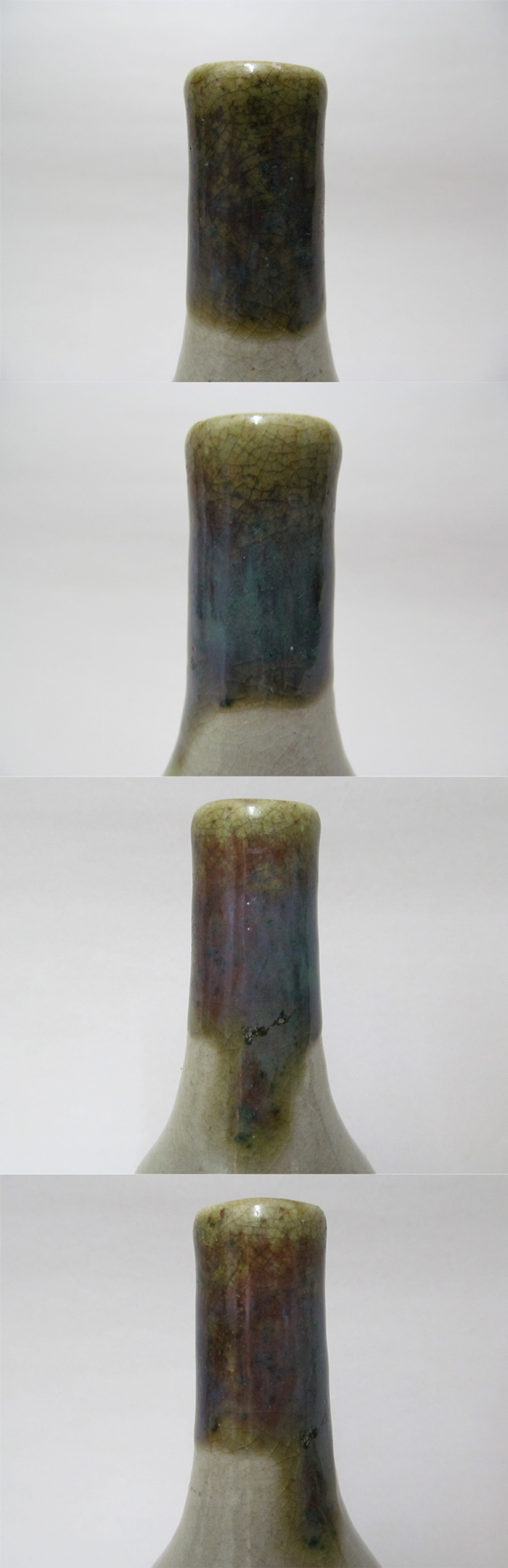 古美術 観宝堂 - 壺屋焼白化粧緑釉対瓶（2） | 古美術品専門サイト