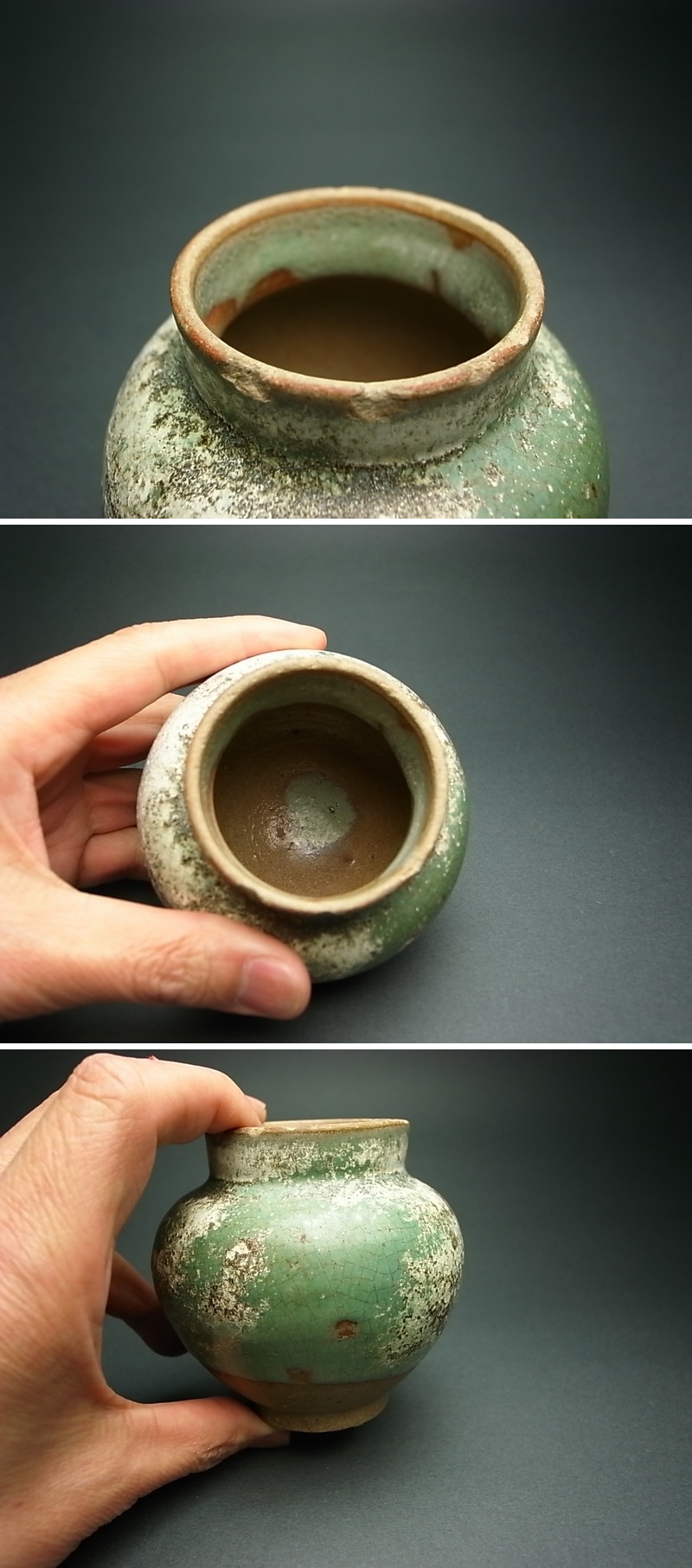 古唐津緑釉小壷