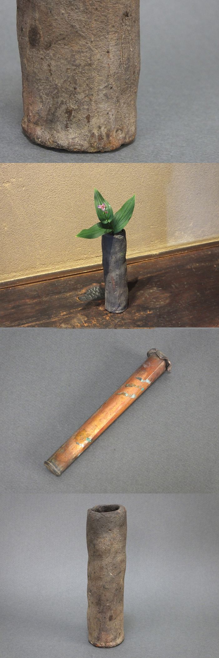 古童 - 常滑 筒形 花入 仏花器 | 古美術品専門サイト fufufufu.com