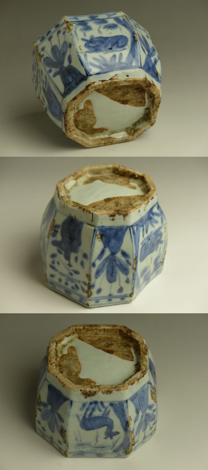 古美術 猫 - 古染付鹿花鳥文火入 | 古美術品専門サイト fufufufu.com