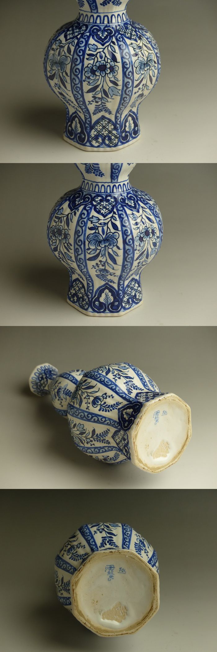 古美術 猫 - オランダ染付面取瓢瓶 | 古美術品専門サイト fufufufu.com