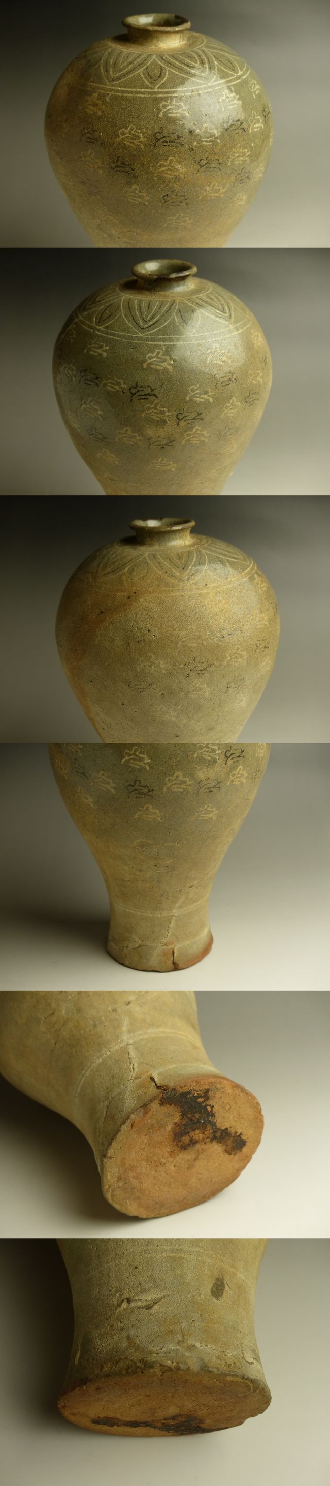 古美術 猫 - 高麗青磁白黒象嵌梅瓶 | 古美術品専門サイト fufufufu.com