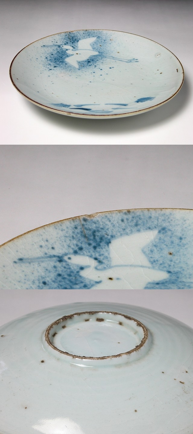 古美術 三樹 - 初期伊万里 吹墨鷺文中皿 | 古美術品専門サイト