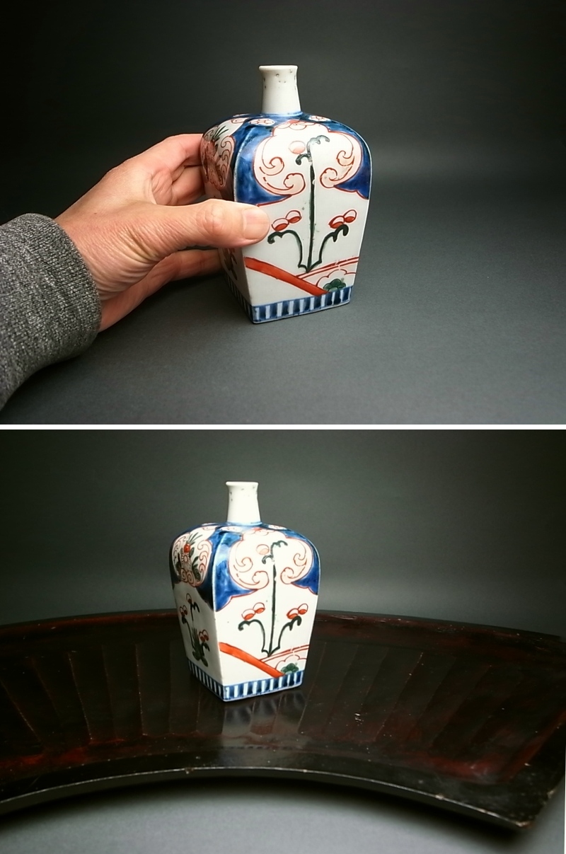 古伊万里 色絵 角瓶｜アンティーク、コレクション