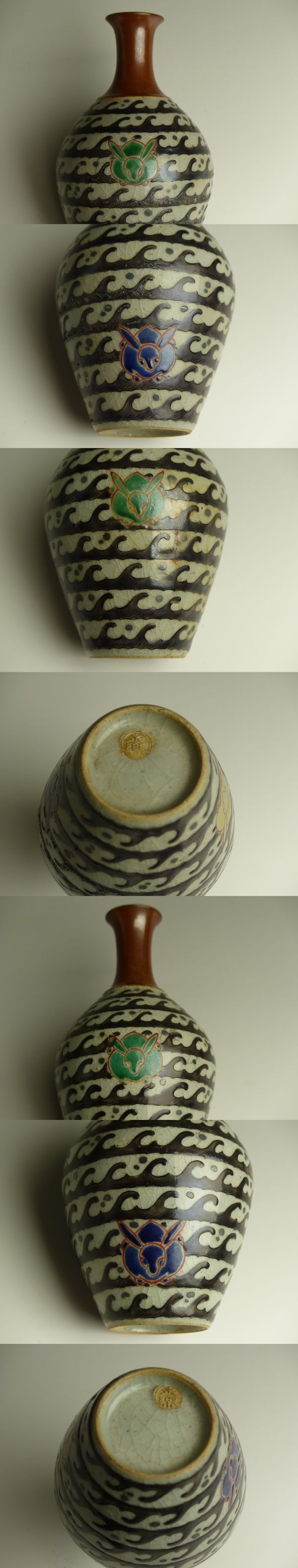 古美術 猫 - 永楽善五郎 波兎絵徳利 | 古美術品専門サイト fufufufu.com