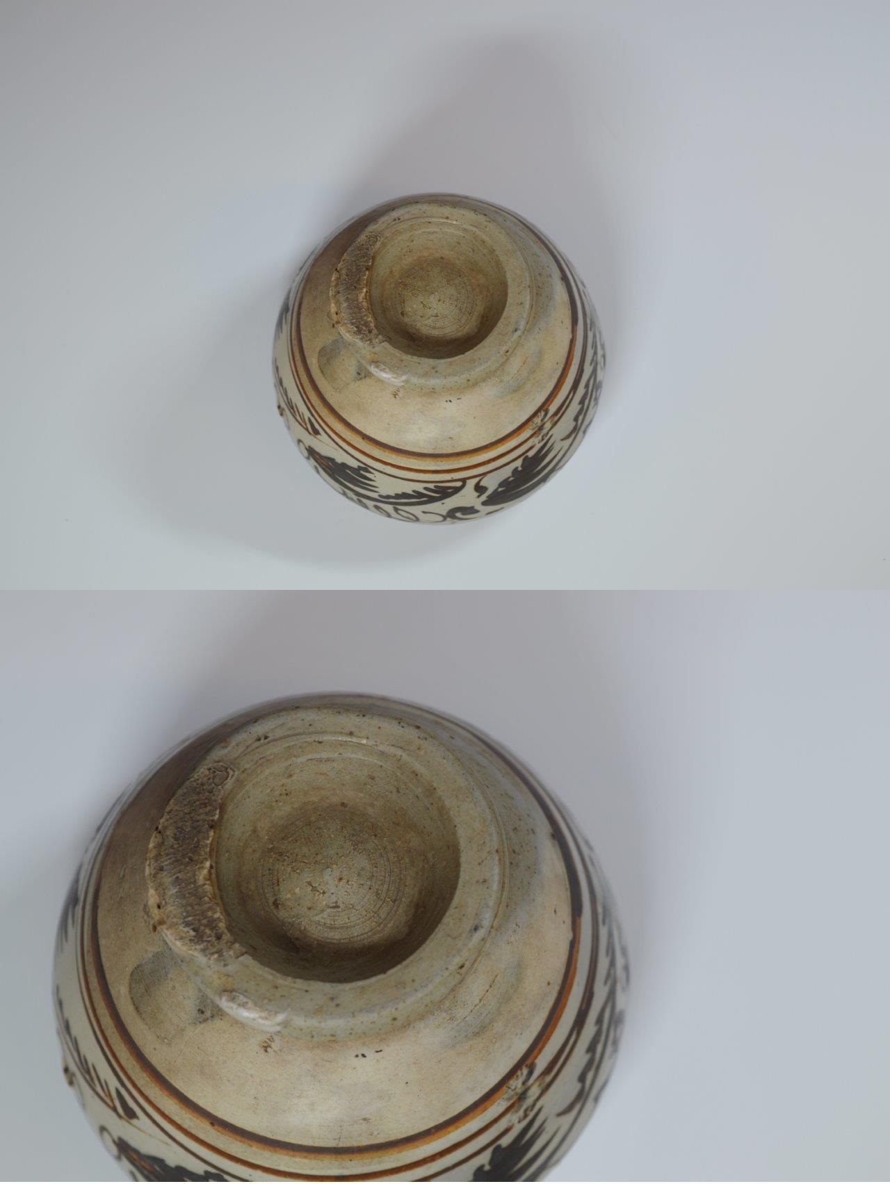 大熊美術 - 白地鉄絵馬の目文小壺 | 古美術品専門サイト fufufufu.com