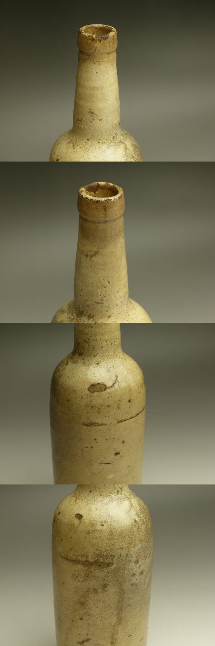 白丹波のような釉肌の瓶 古美術 古道具 花器 花入 アンティーク 徳利不可 白丹波徳利 | 古美術いもと