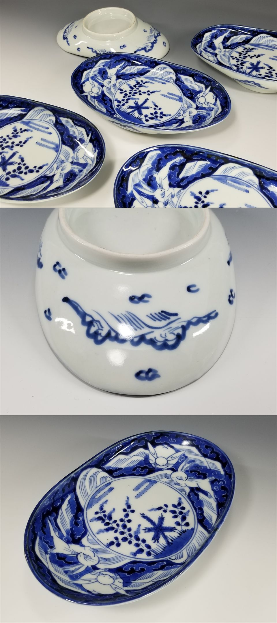 古美術長陽堂 - 伊万里 波兎図変形長皿(5) | 古美術品専門サイト