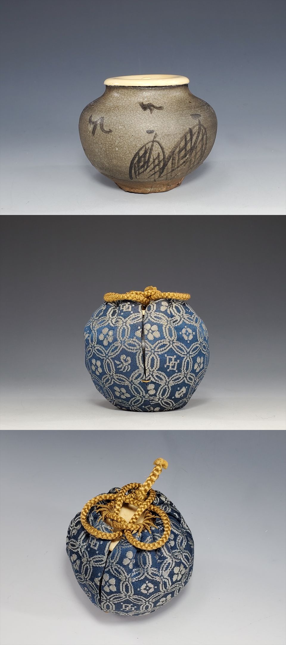古美術長陽堂 - 絵唐津 鳥に干網蔦図 茶入 | 古美術品専門サイト