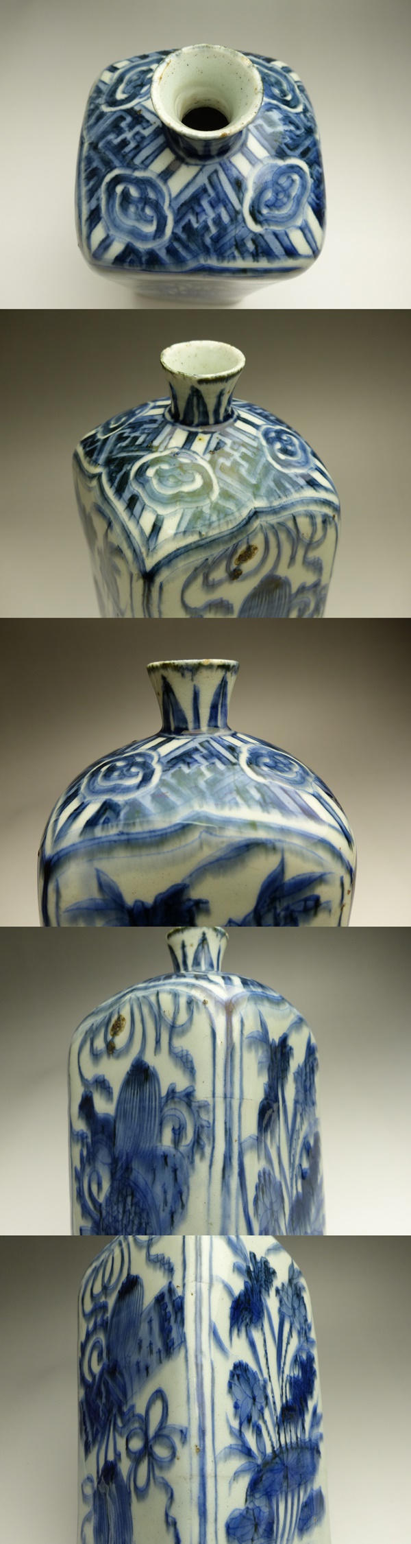 古美術 猫 - 古染付蓮文角瓶 | 古美術品専門サイト fufufufu.com