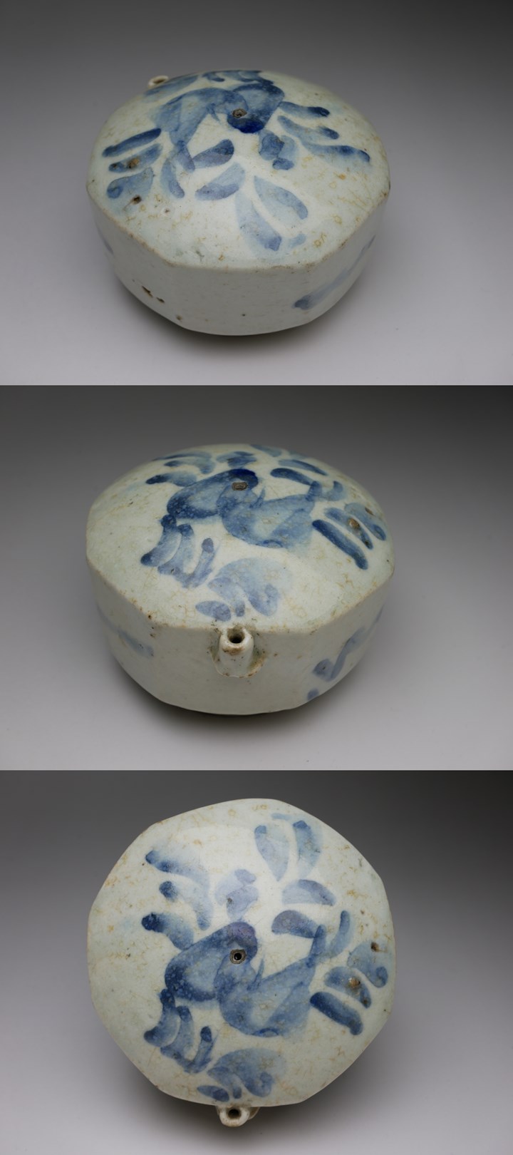 古美術 猫 - 李朝染付面取水滴 | 古美術品専門サイト fufufufu.com