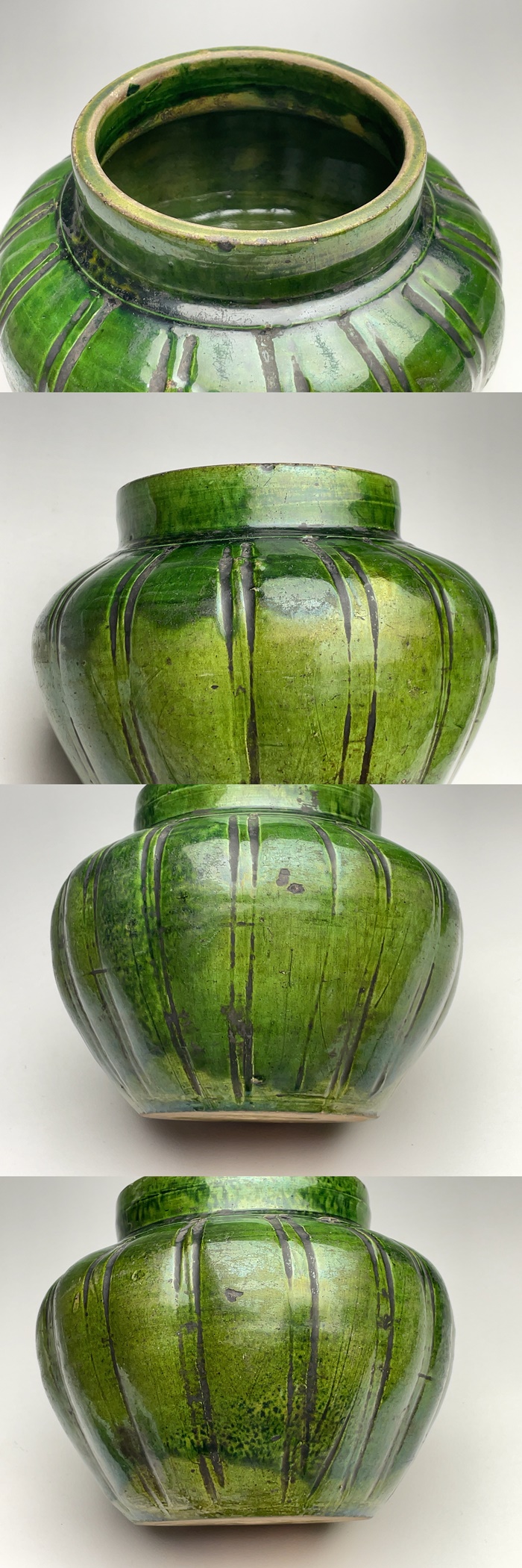 中国　緑釉　花卉文　四耳壷　V　R3585C 中国 緑釉四耳壺｜商品一覧｜GALLERY 帝塚山