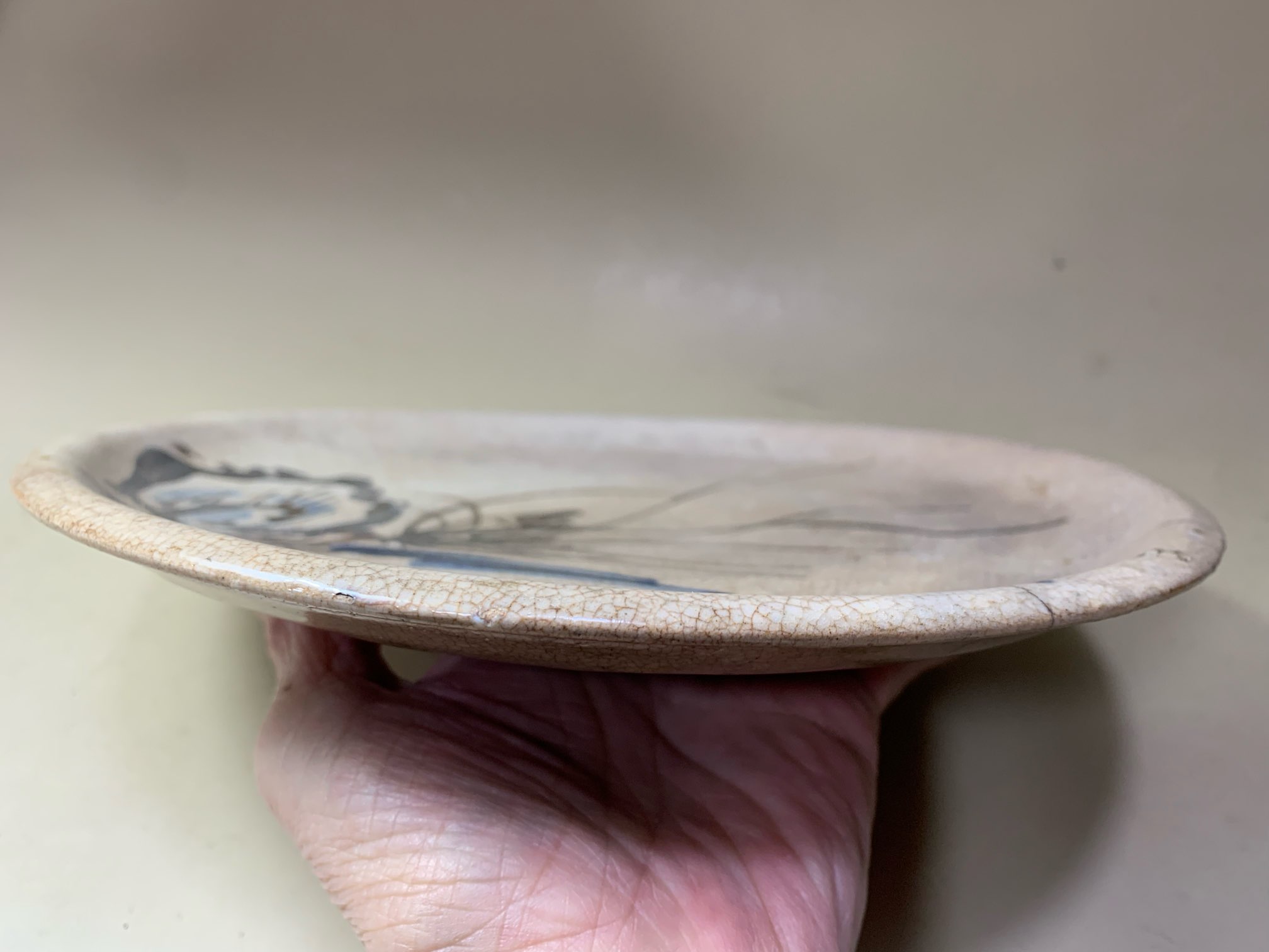 古瀬戸 大皿。石皿。骨董品。古美術。希少品。舊家藏出。江戸