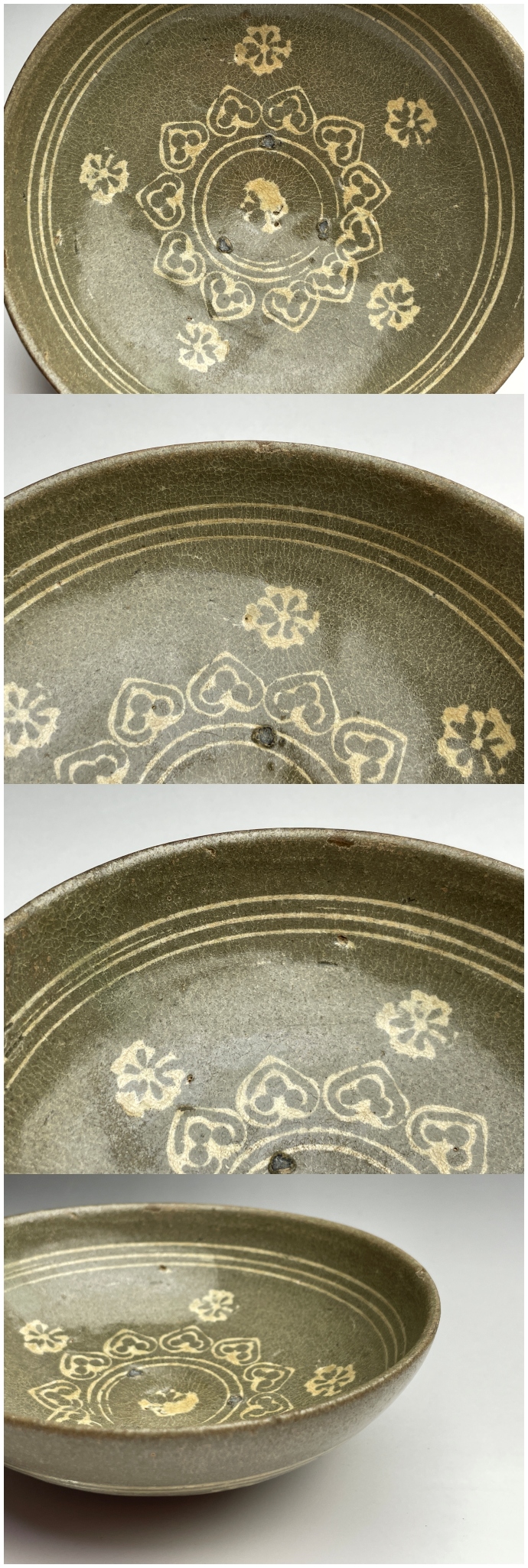 古美術 猫 - 青磁象嵌花文碗 | 古美術品専門サイト fufufufu.com