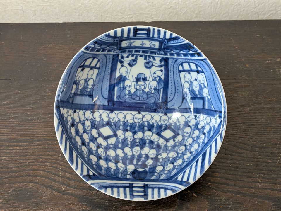 古美術長陽堂 - 伊万里 染付百子堂図 鉢 | 古美術品専門サイト
