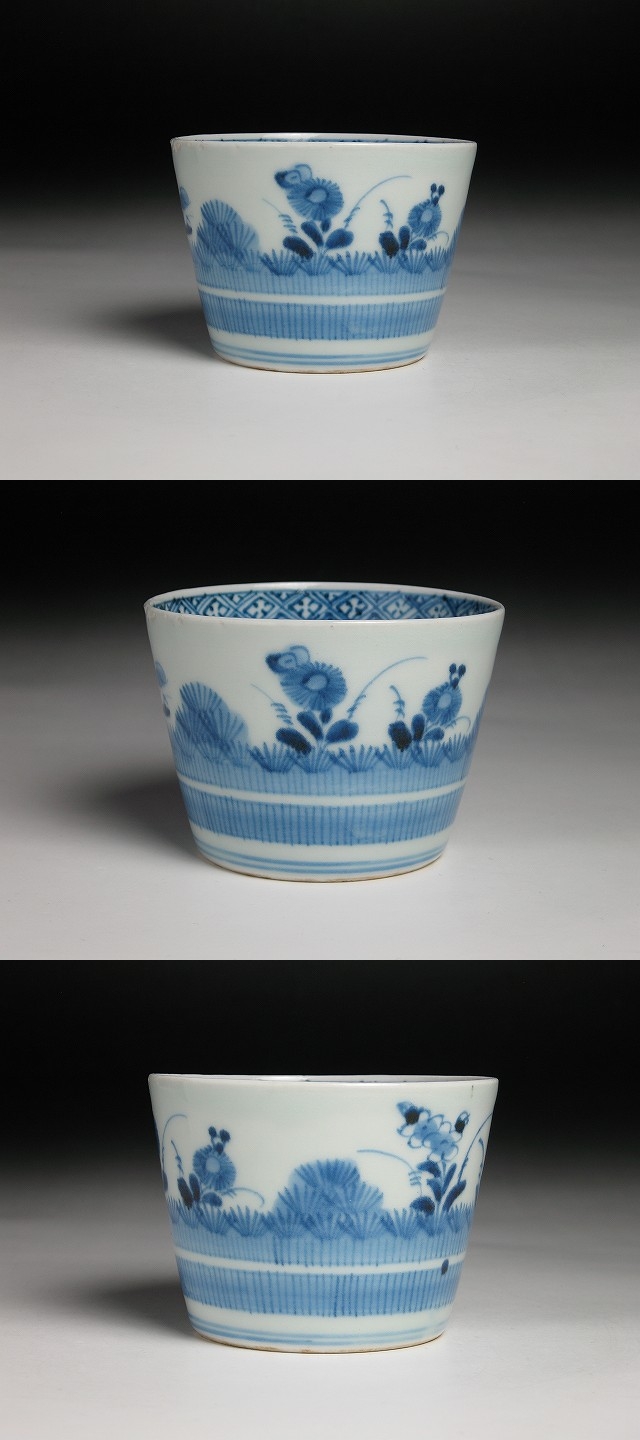 古美術 三樹 - 古伊万里 柴垣花文大振蕎麦猪口 | 古美術品専門サイト