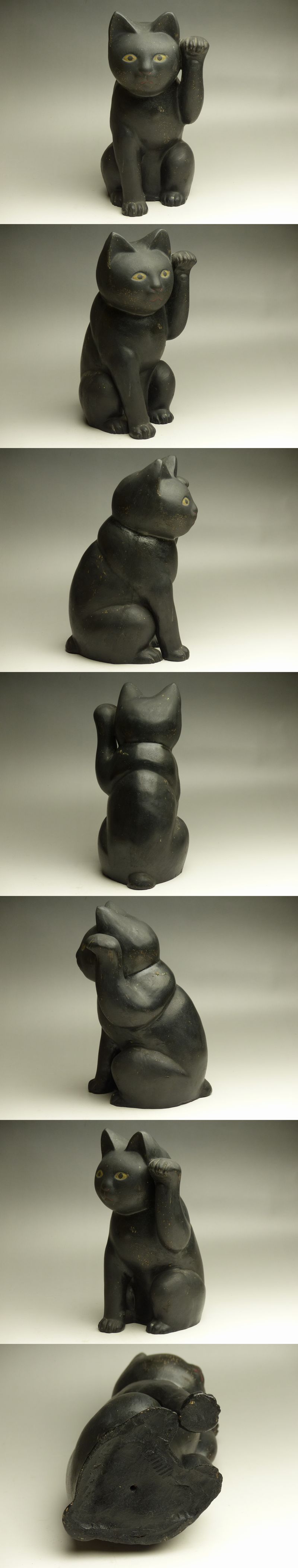 古美術 猫 - 黒い招き猫 | 古美術品専門サイト fufufufu.com