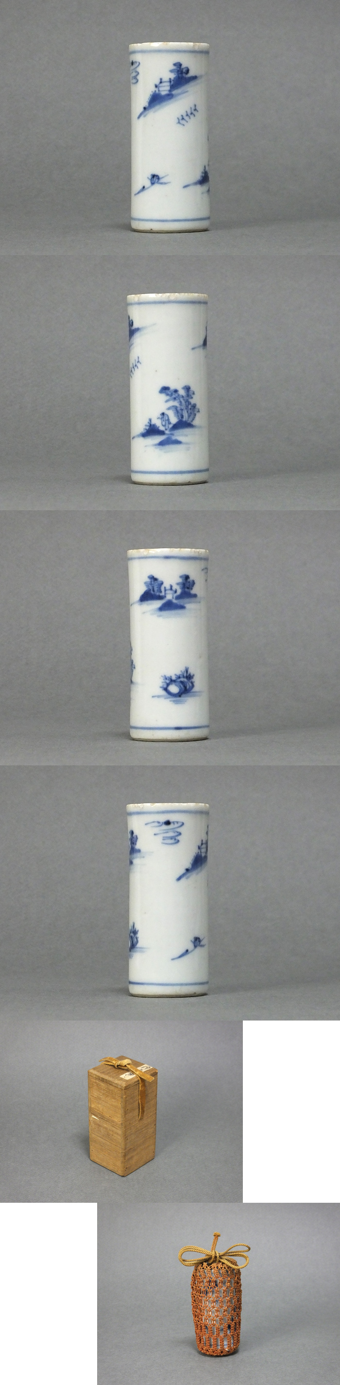 古童 - 古染付 山水文 茶器 茶巾筒 | 古美術品専門サイト fufufufu.com