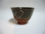 古美術 藤島 - 唐津鉄釉描線文茶碗 素麺手 | 古美術品専門サイト