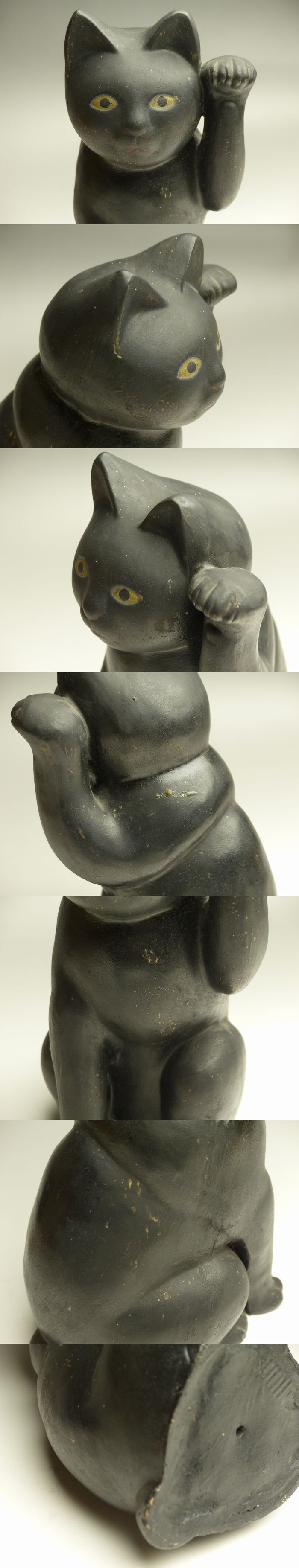 古美術 猫 - 黒い招き猫 | 古美術品専門サイト fufufufu.com