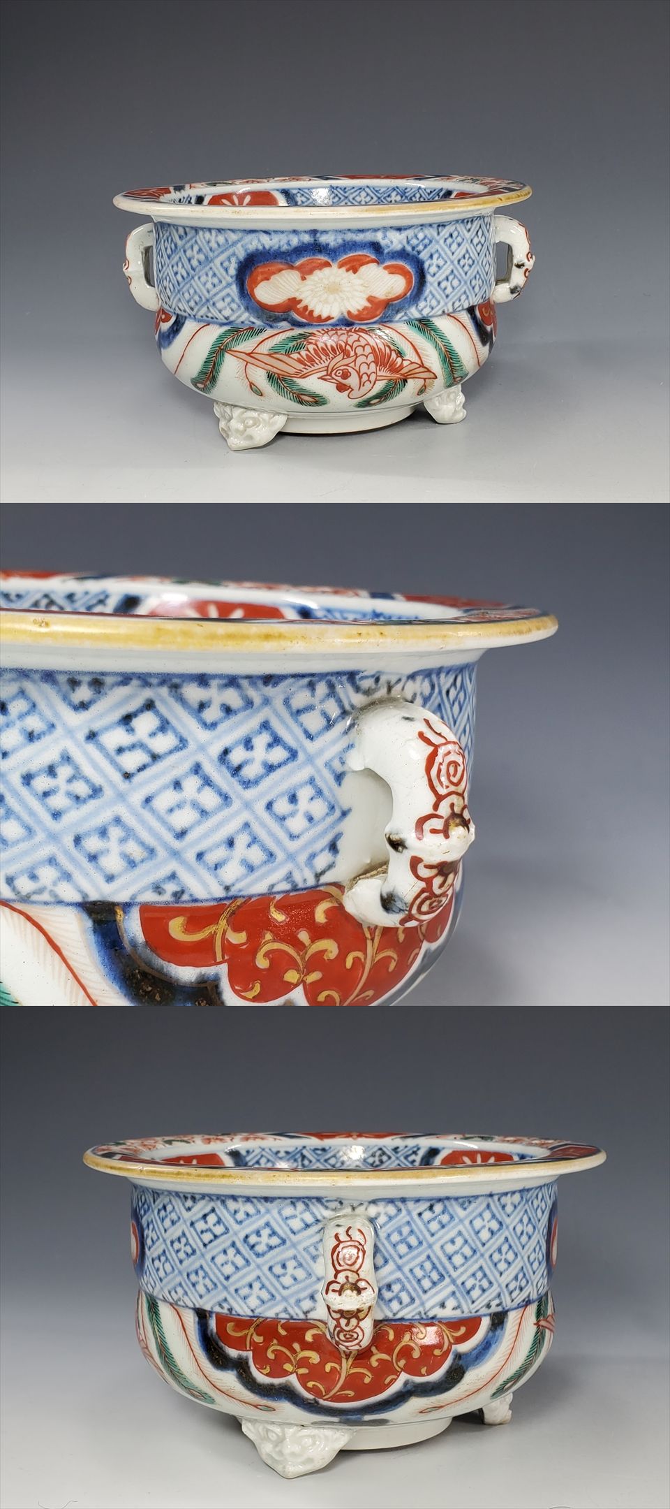古美術長陽堂 - 常】伊万里 鬼面三足火入 | 古美術品専門サイト fufufufu.com