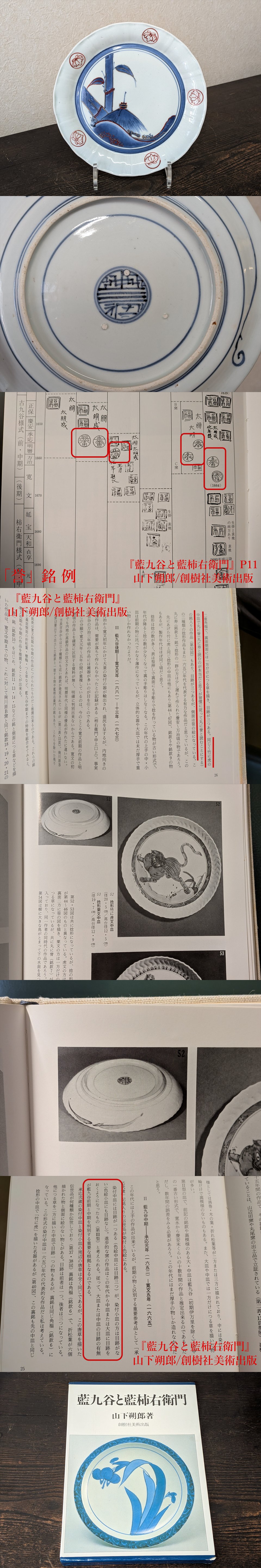 古美術長陽堂 - 藍九谷 竹に東屋図七寸皿誉銘 | 古美術品専門サイト